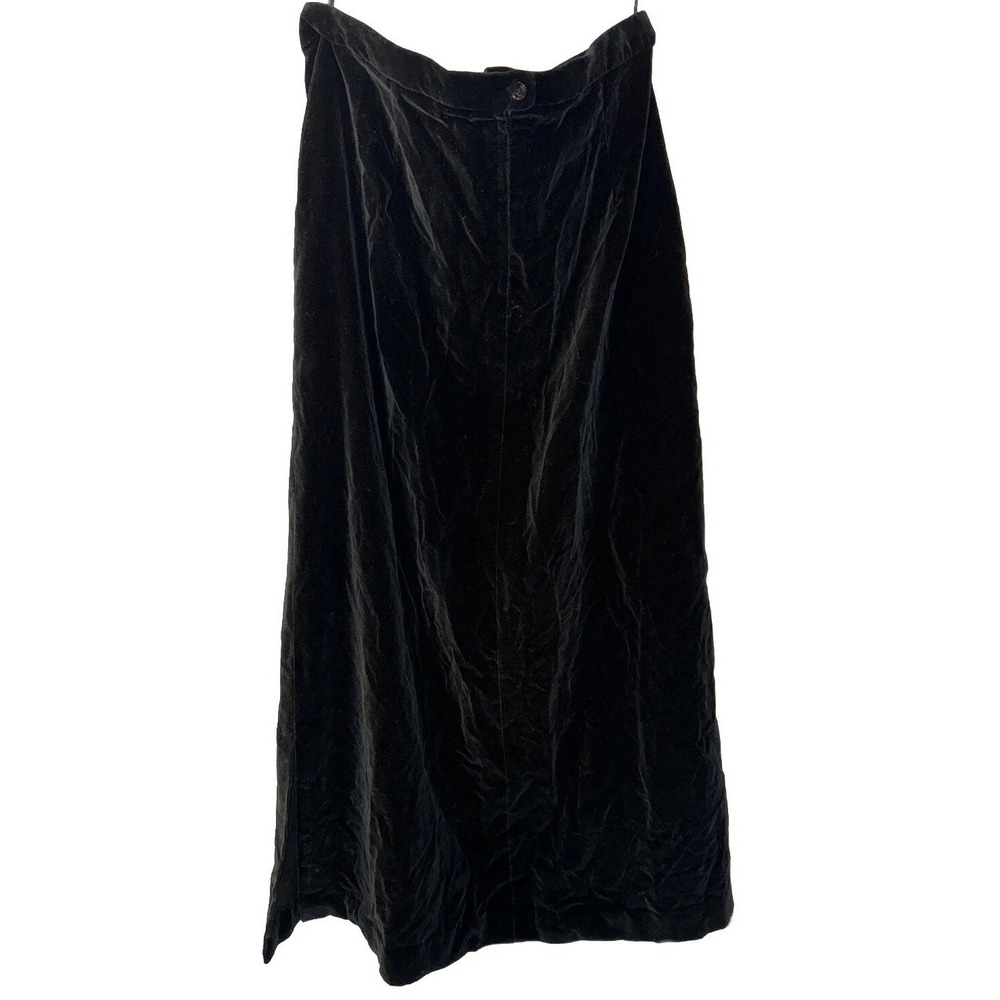 Edith Flagg California Velvet Maxi Skirt Black Dark Acedemia Women's READ